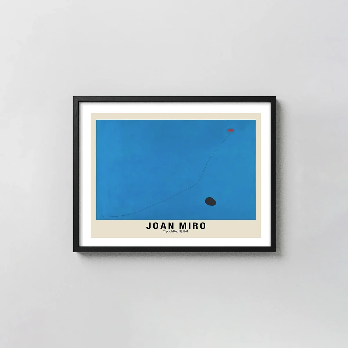 Authentic Joan Miro Bleu III - 1961 Surrealist Abstract Wall Joan Miro xe2x80x93 Landscape Frame Wall Art Mockup | MerchFuse
