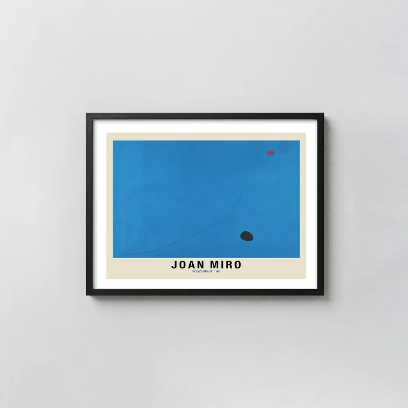 Authentic Joan Miro Bleu III - 1961 Surrealist Abstract Wall Art Print