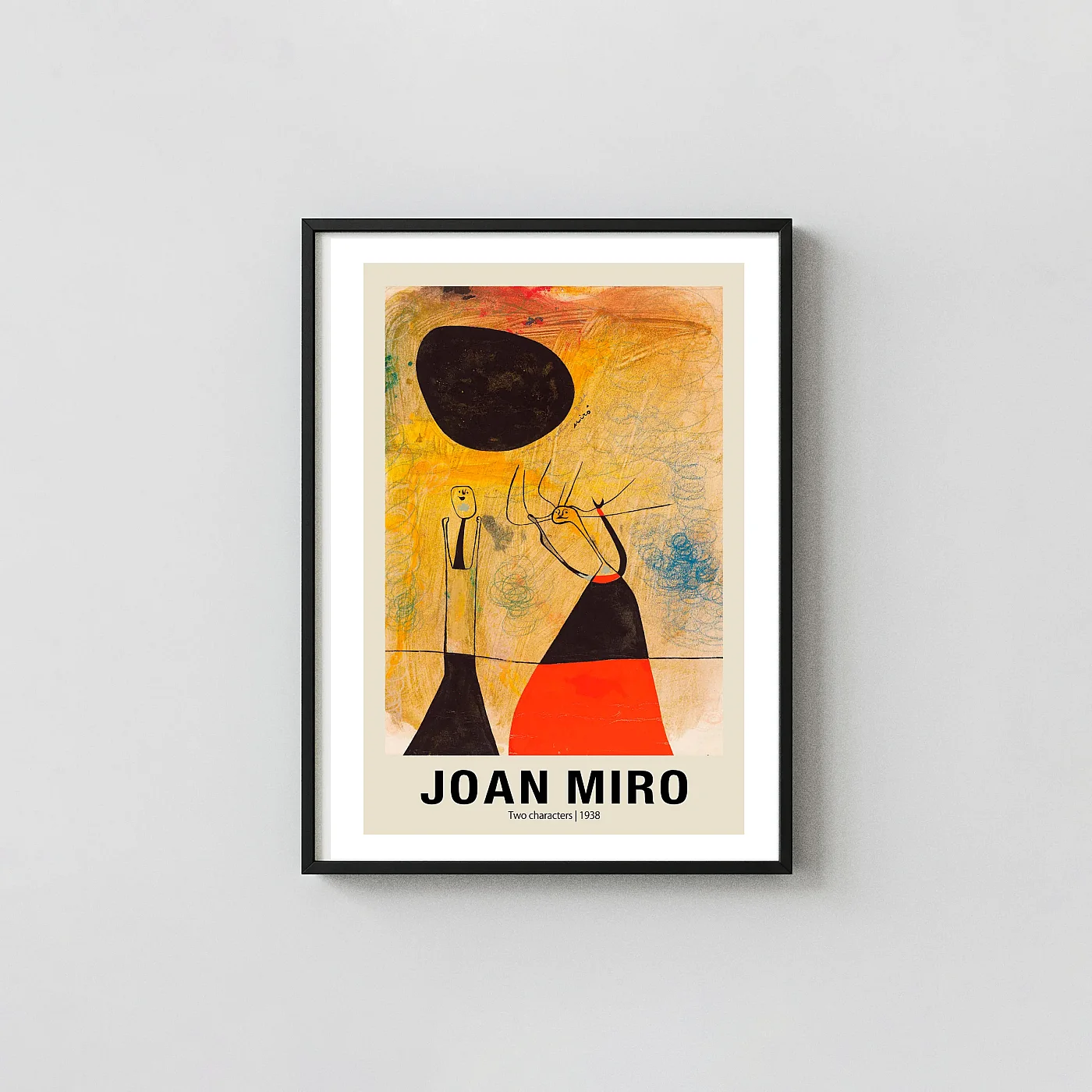 Exclusive Joan Miro Poster Two Characters 1938 Surrealist - fine art poster print