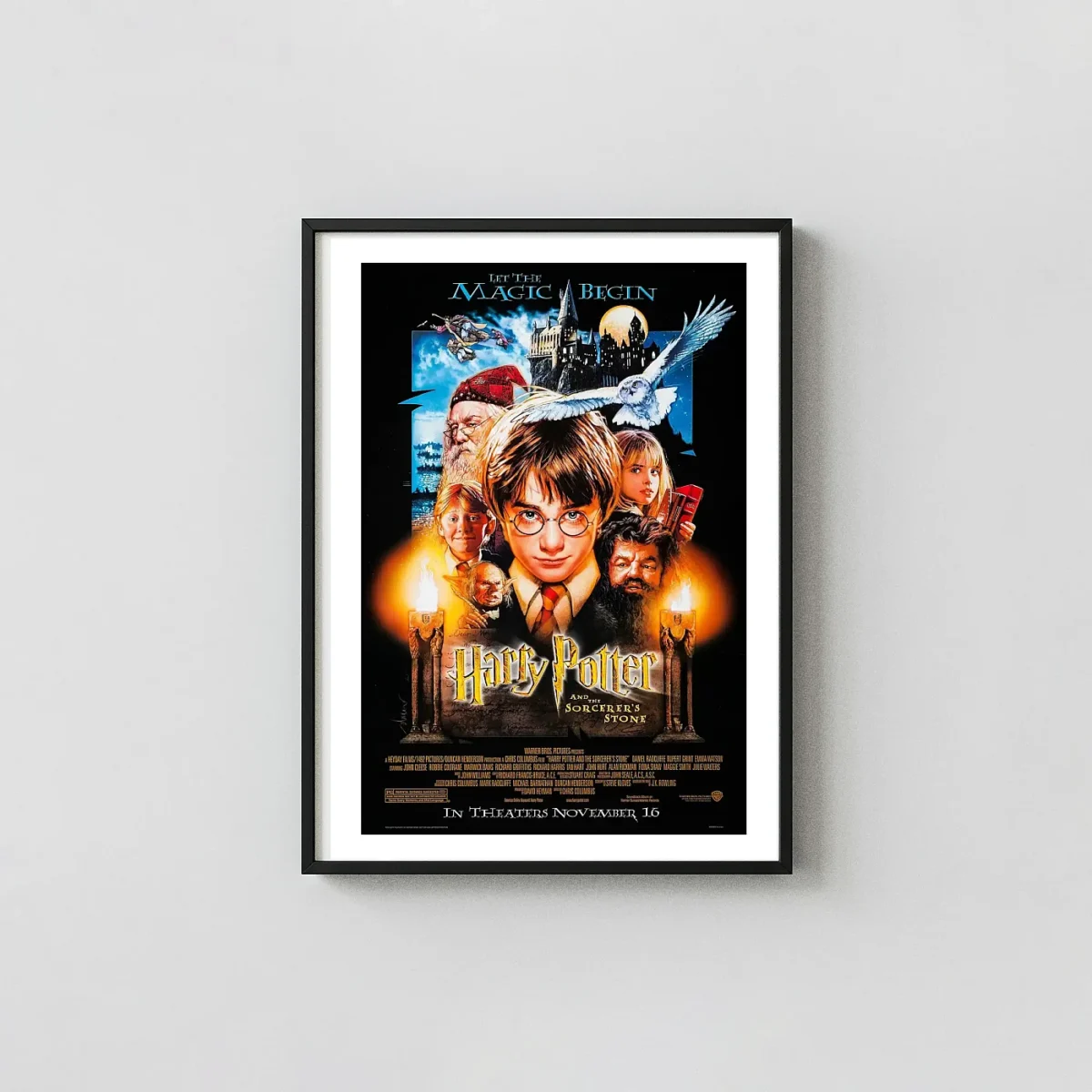 Harry Potter And The Sorcerer's Stone Movie Poster – 2001 Theatrical Poster: Modern Fantasy Wall Action & Adventure Movie Posters xe2x80x93 Portrait Frame Wall Art Mockup | MerchFuse