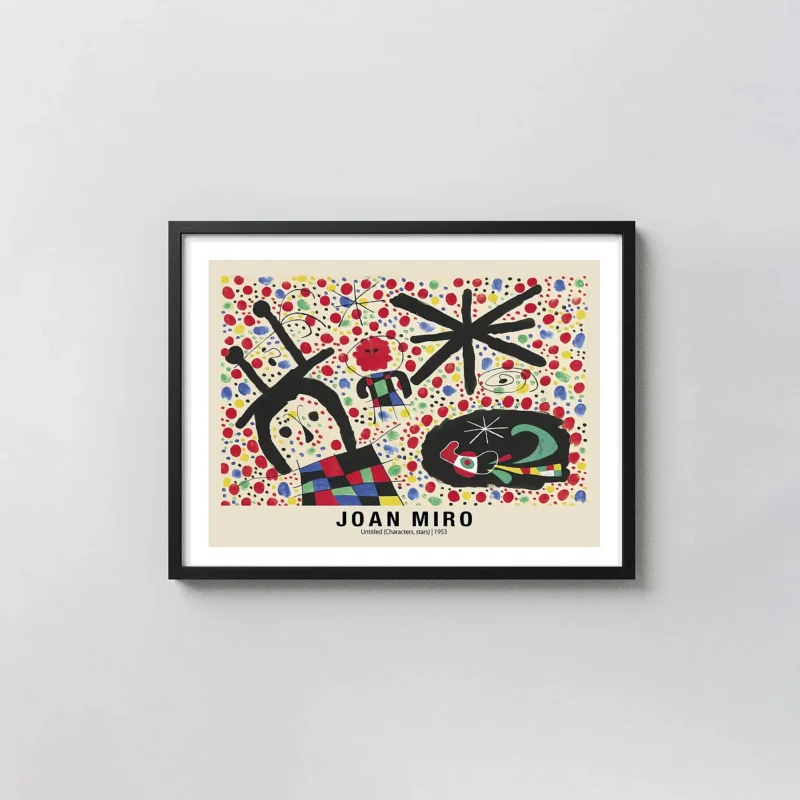 Joan Miro poster - 1953 Untitled Characters Stars Surrealist Print