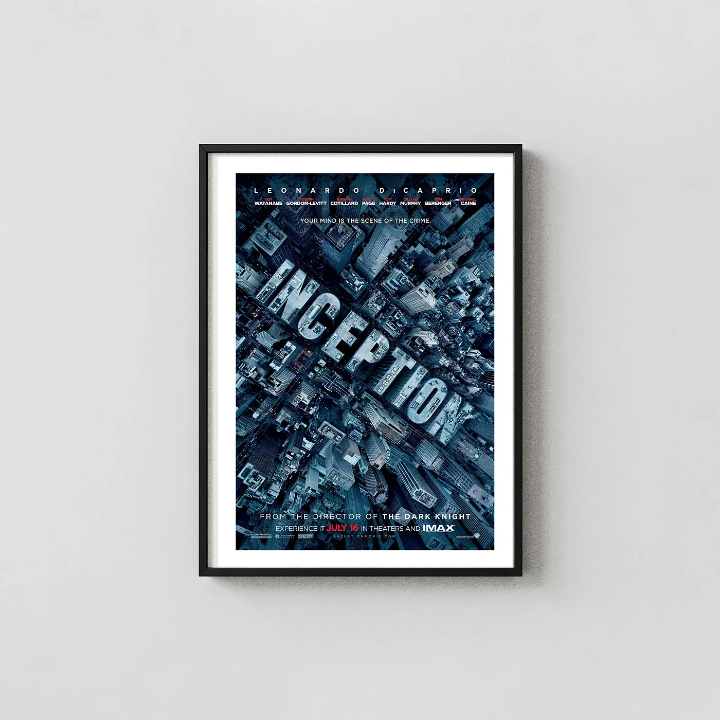 Inception Movie Poster – Official Poster (Version 2): Modern Sci-Fi Wall Minimalist Movie Poster xe2x80x93 Portrait Frame Wall Art Mockup | MerchFuse