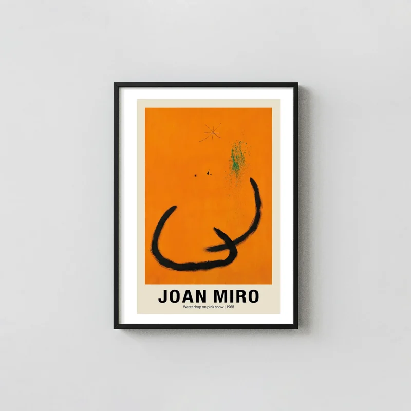 Authentic Joan Miro Poster - Water Drop on Pink Snow 1968 Wall Art