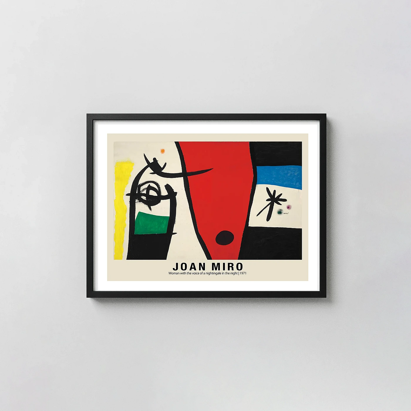 Authentic Joan Miro Poster 1971 Nightingale Abstract - fine art poster print