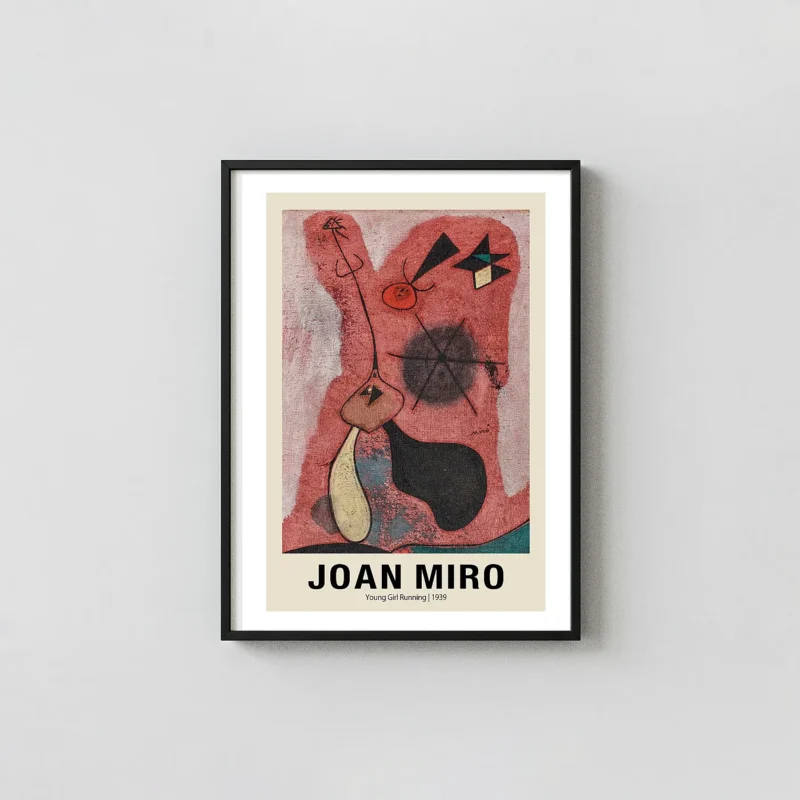 Authentic Joan Miró Print - Young Girl Running 1939 Surrealist Wall Art