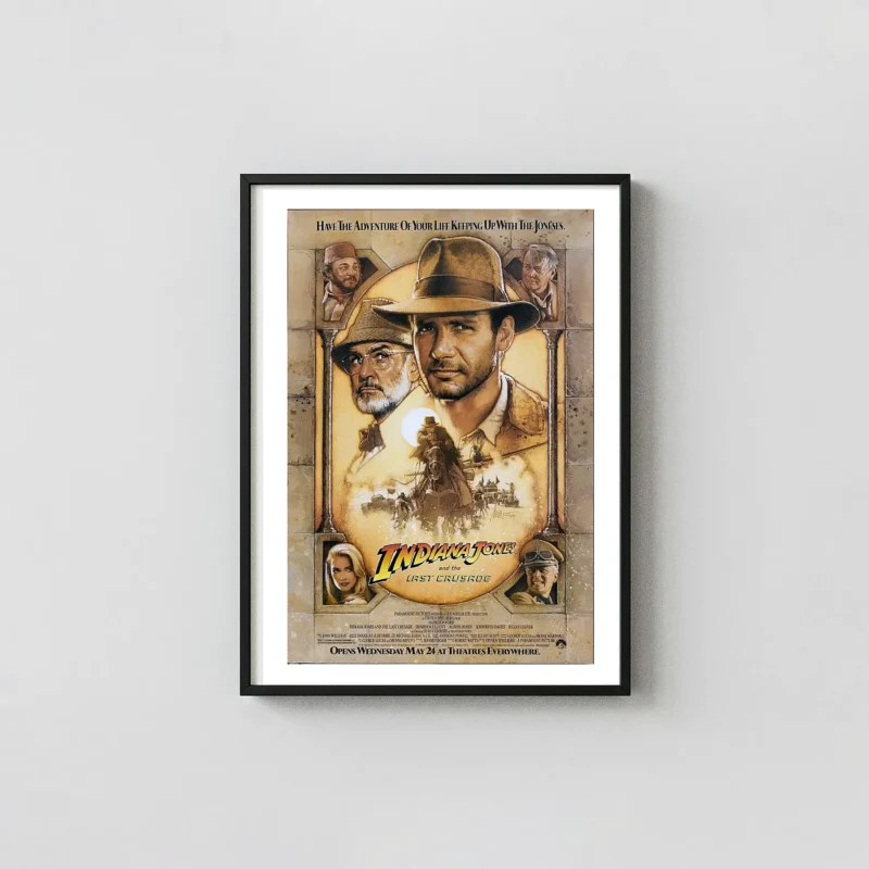 Indiana Jones And The Last Crusade Movie Poster – 1989 Original Theatrical Poster: Vintage Wall Art Print
