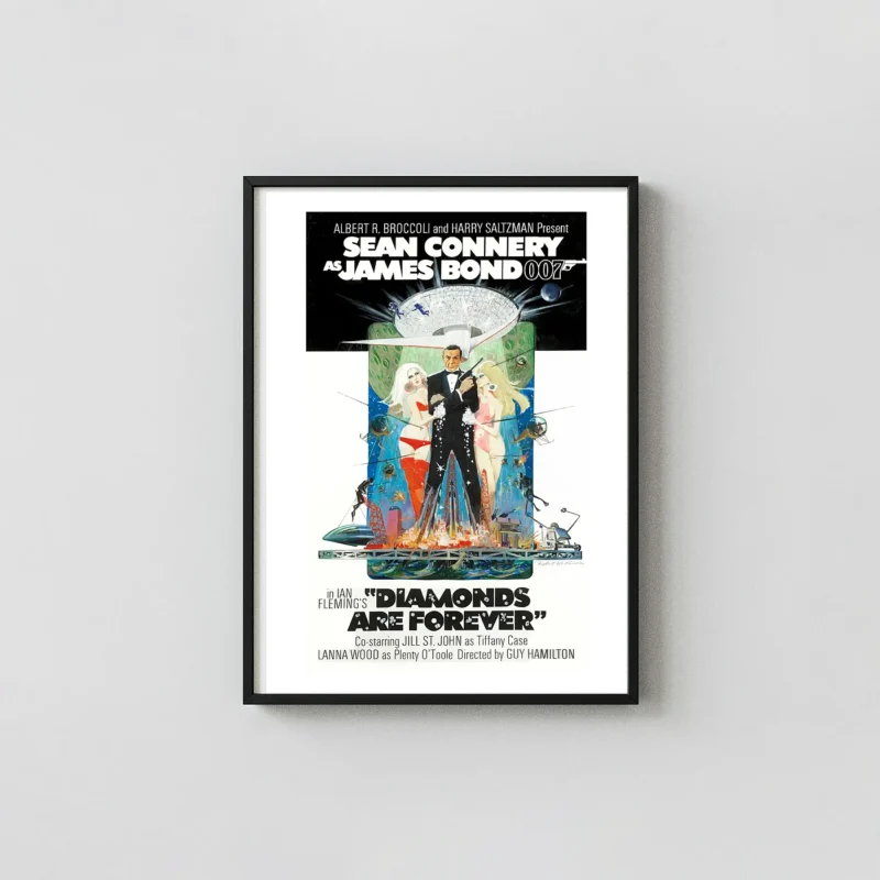 Diamonds Are Forever (1971) Movie Poster – 1971 Original Theatrical Poster: Vintage Wall Art Print