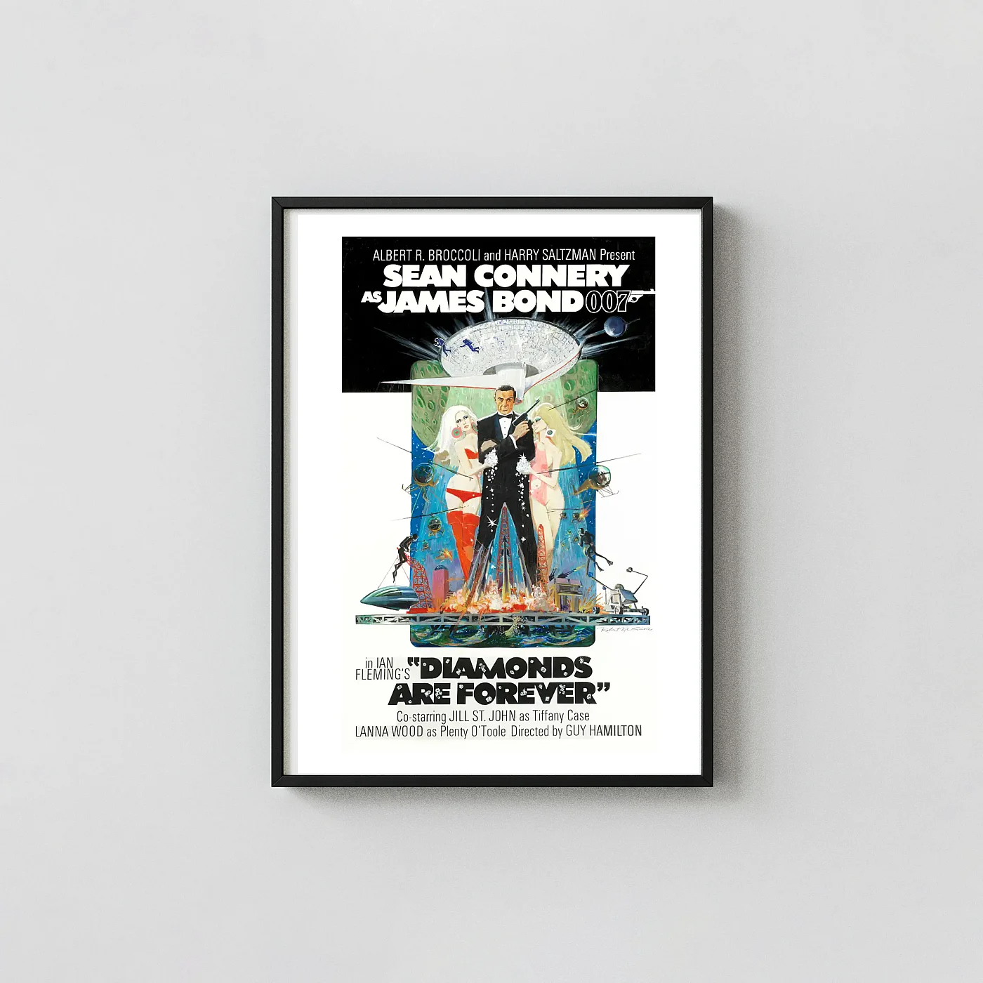 Diamonds Are Forever (1971) Movie Poster – 1971 Original Theatrical Poster: Vintage Wall James Bond Movie Posters xe2x80x93 Portrait Frame Wall Art Mockup | MerchFuse