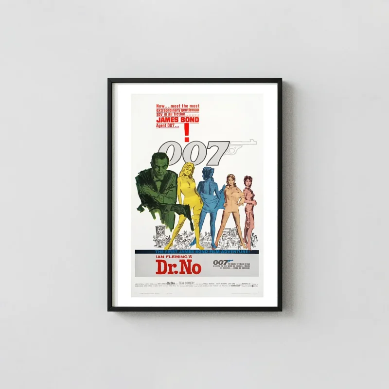 Dr. No Movie Poster – 1962 Original Theatrical Poster: Vintage Wall Art Print