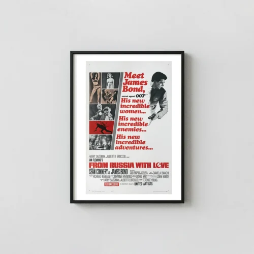 From Russia With Love Movie Poster – 1963 Original Theatrical Poster: Vintage Horror Wall Art Print