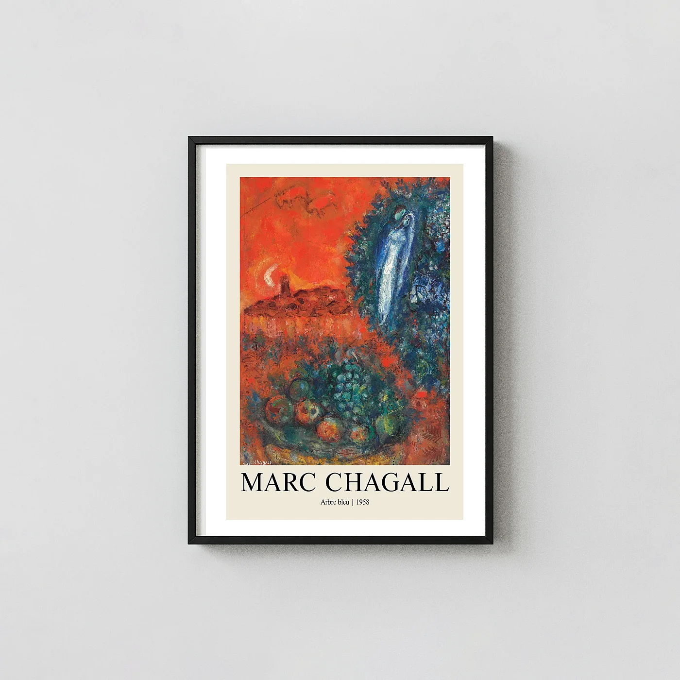 Classic Marc Chagall Print Arbre bleu 1958 Surrealist French Art Poster - fine art poster print