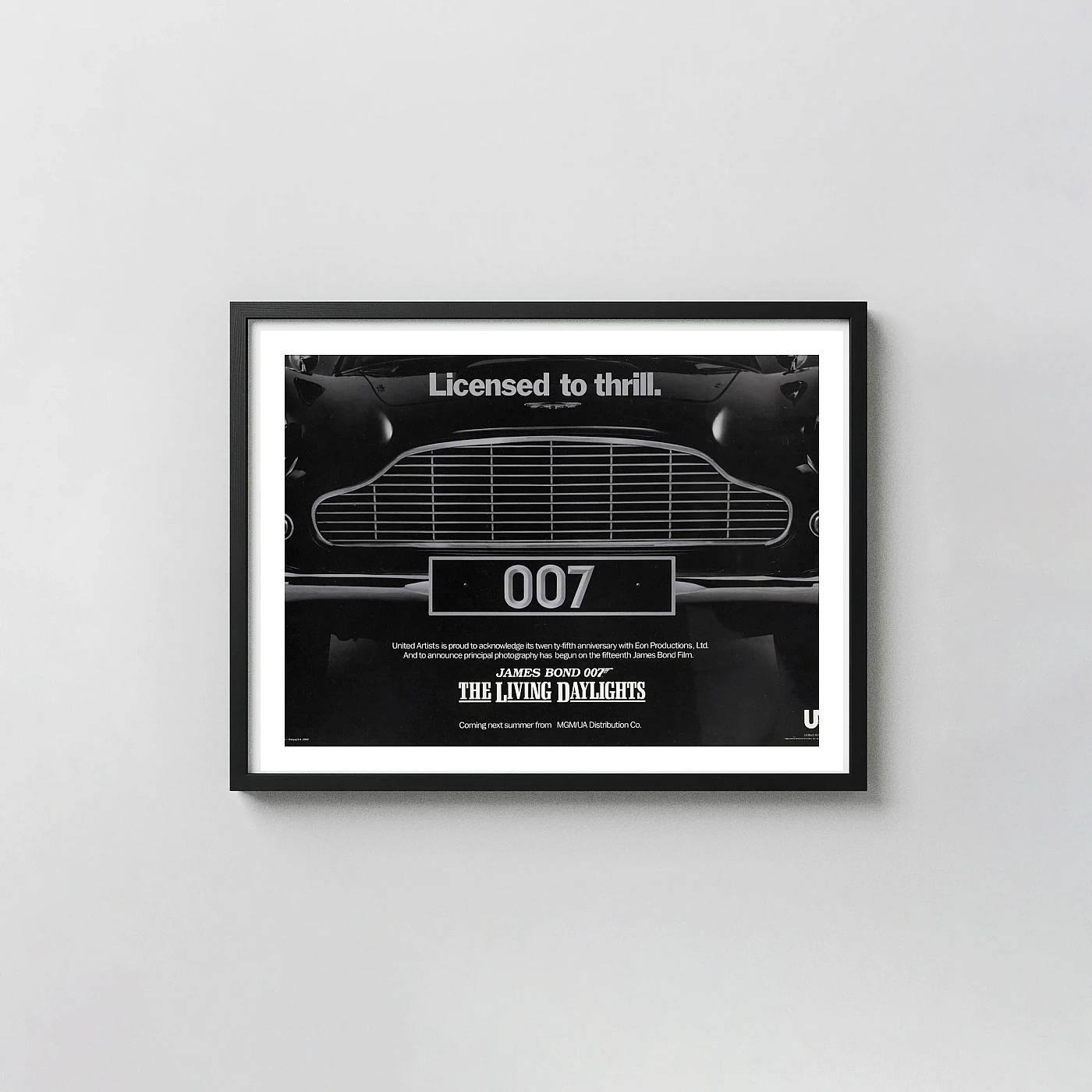 The Living Daylights Movie Poster – 1987 Teaser Poster: Vintage Wall Action & Adventure Movie Posters xe2x80x93 Landscape Frame Wall Art Mockup | MerchFuse