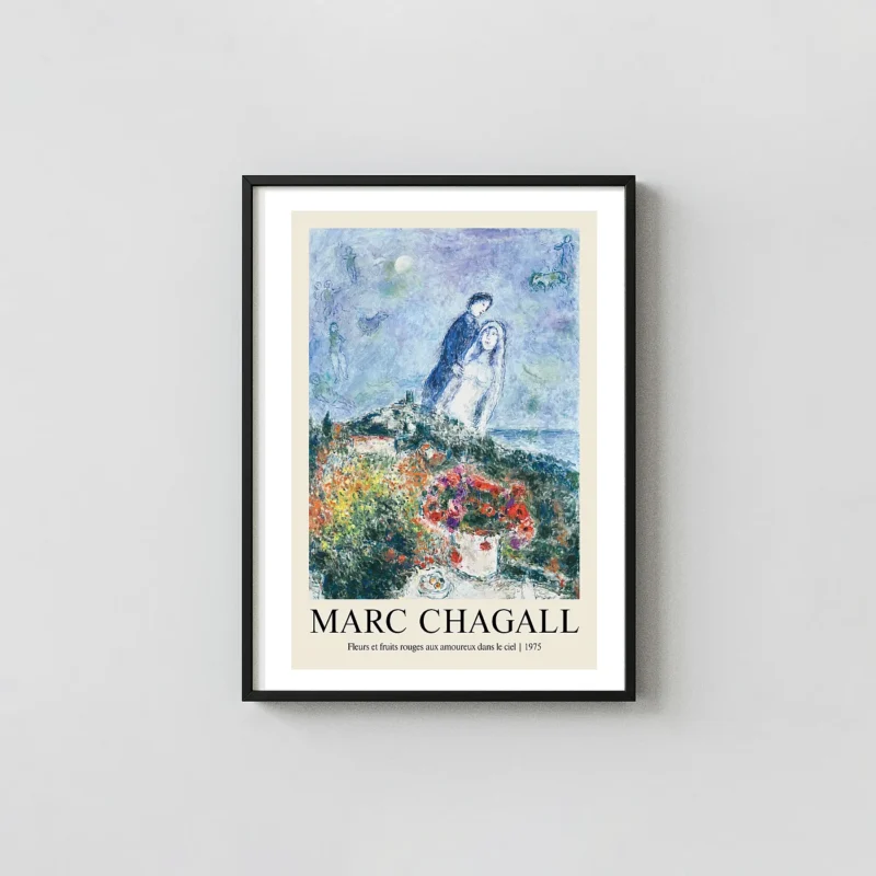 Classic Marc Chagall Poster - 1975 Fleurs et Fruits Rouges Art Print
