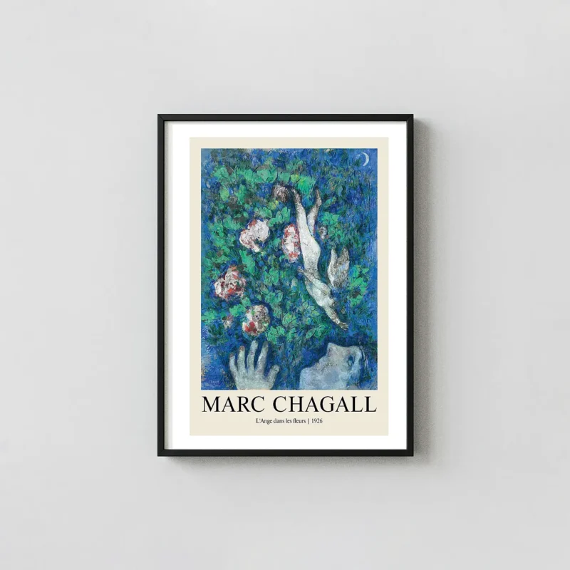 Authentic Marc Chagall Art Print - L'Ange Dans Les Fleurs 1926 Wall Art