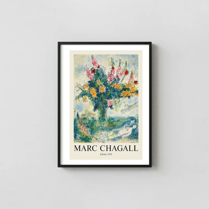 Authentic Marc Chagall Poster - L'Eveil 1979 Exhibition Art Print