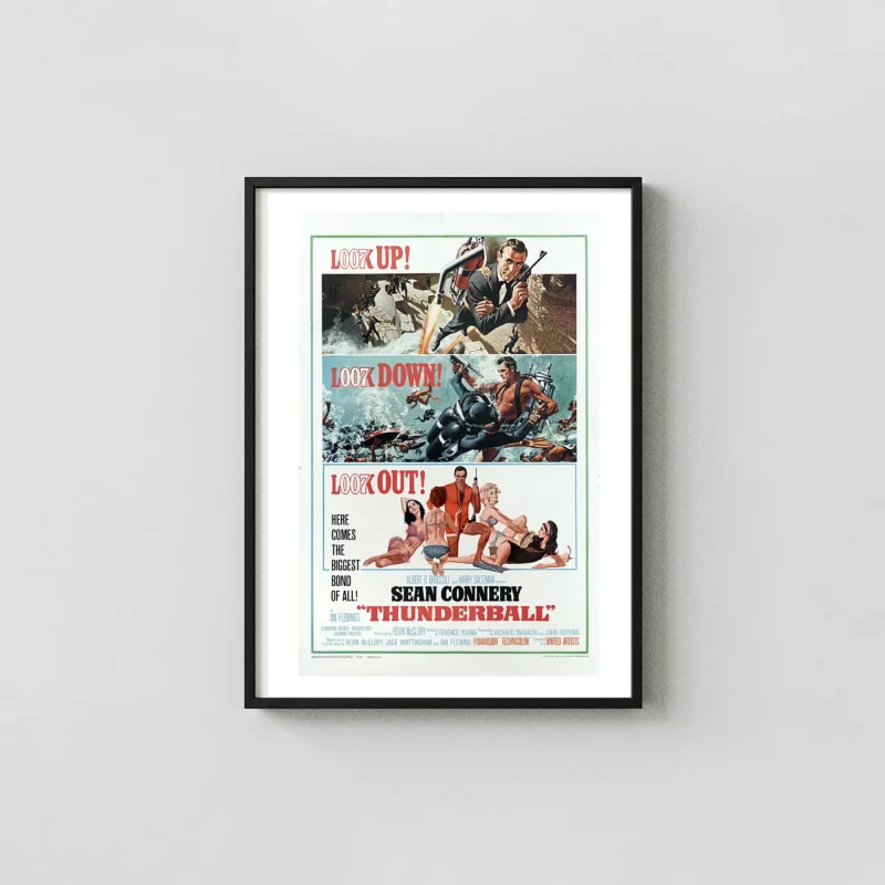 Thunderball (james Bond) Movie Poster – James Bond Thunderball 1965 Poster: Vintage Action Wall Art Print