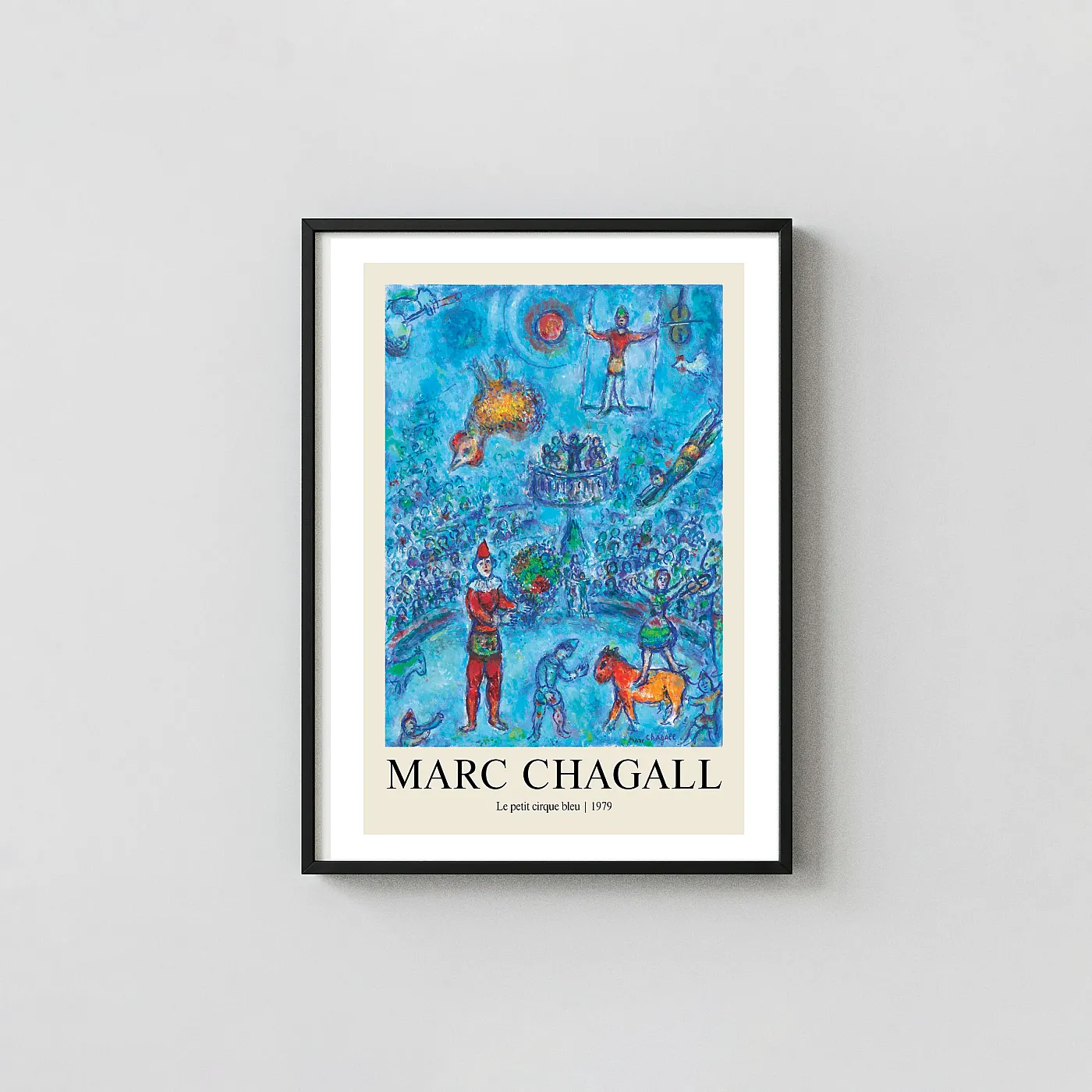 Classic Marc Chagall Circus art print Le Petit Cirque Bleu 1979 Art - fine art poster print