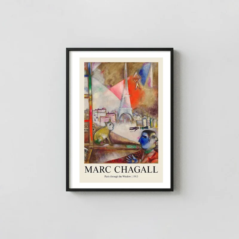 Classic Marc Chagall Paris Window - 1913 Surrealist Fine Art Print