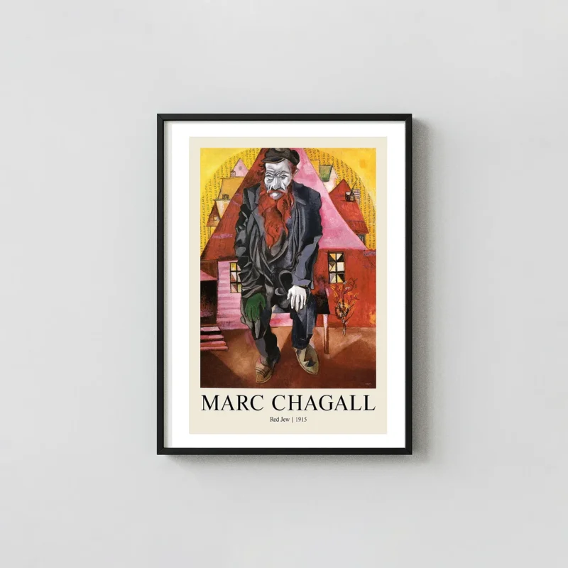 Classic Marc Chagall Red Jew print - 1915 Expressionist Russian Art