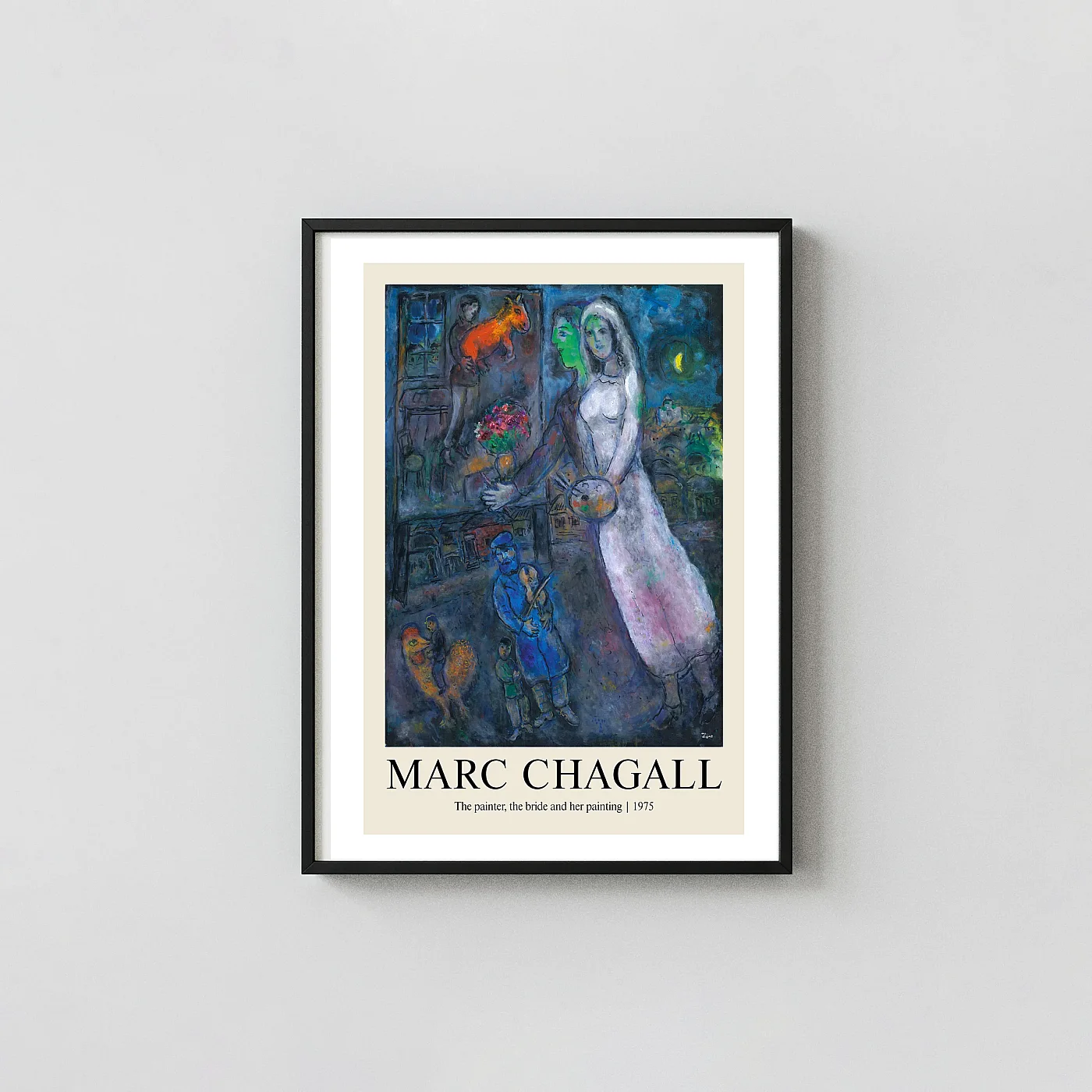 Marc Chagall art print The Painter the Bride and Her Painting 1975 - fine art poster print
