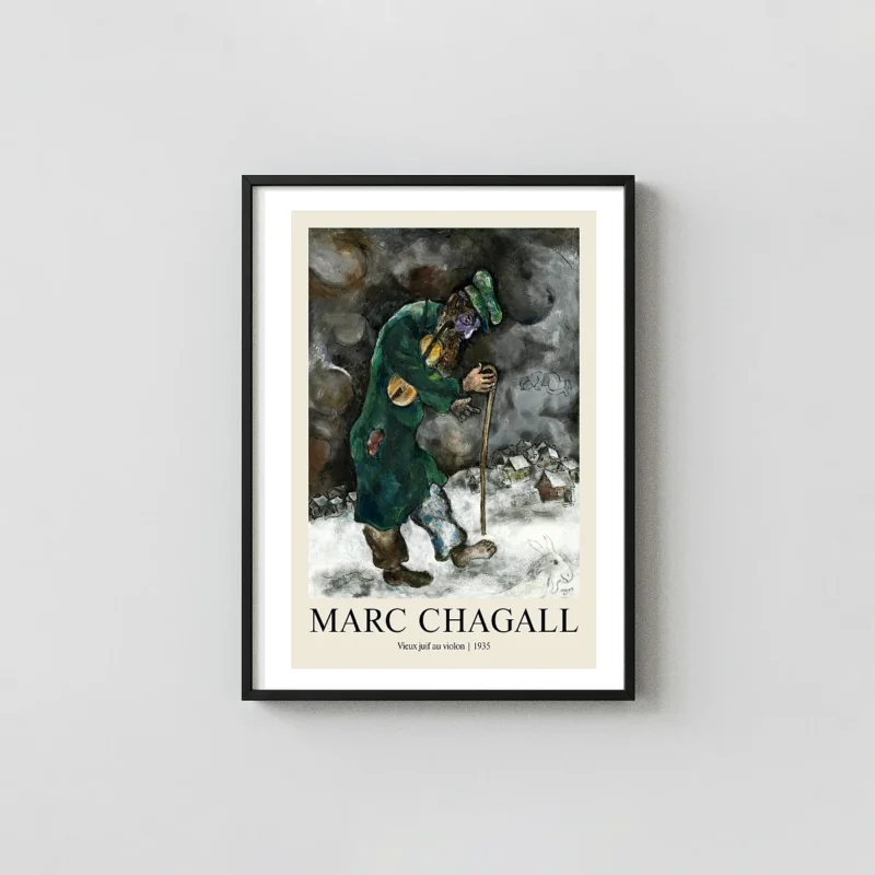 Marc Chagall Violin Print - 1935 Jewish Fiddler Surrealist Wall Art