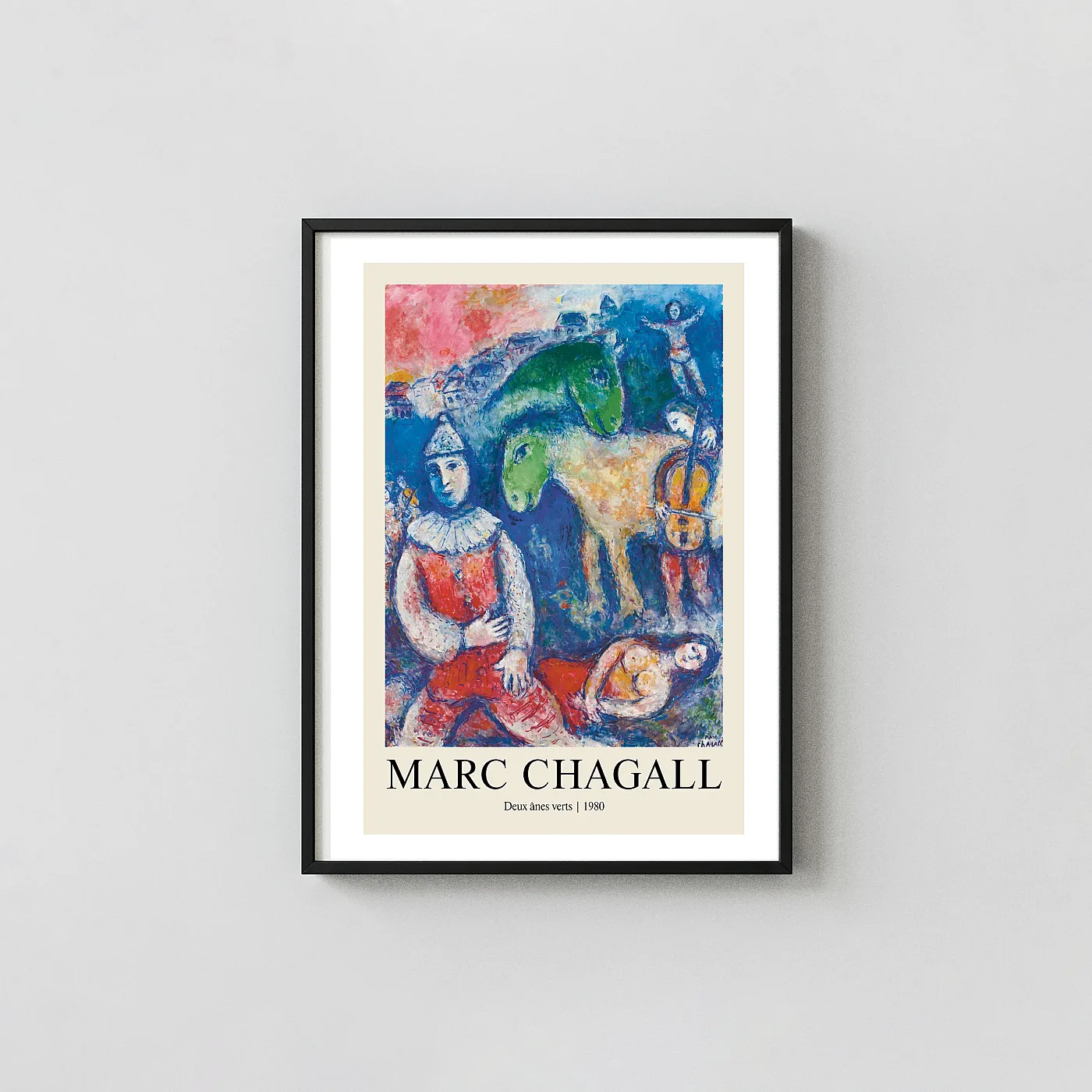 Marc Chagall art print Deux ânes verts 1980 Surrealist Fine Art - fine art poster print