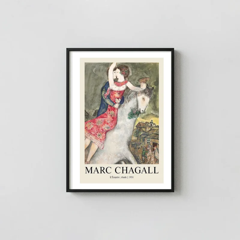Classic Marc Chagall Print - L'Écuyère 1931 Surrealist Village Wall Art