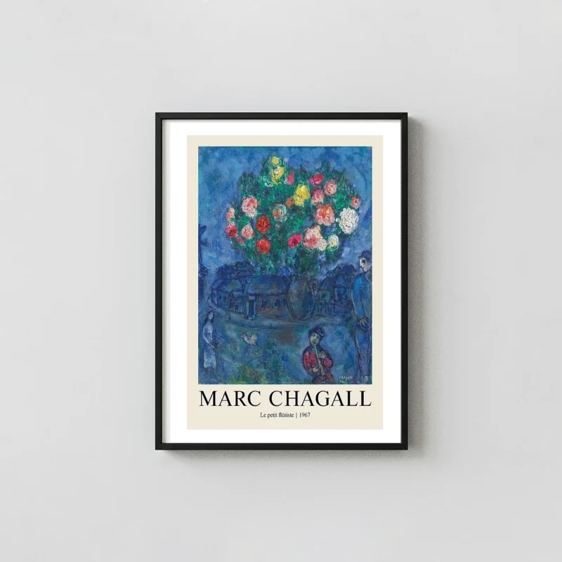 Marc Chagall Print - Le Petit Flutiste 1967 Modernist French Wall Art