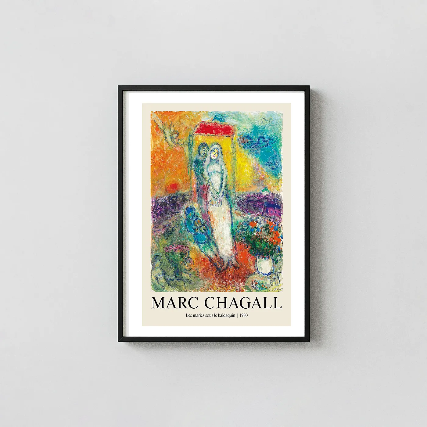 Classic Marc Chagall art print Les maries sous le baldaquin 1980 Art - fine art poster print