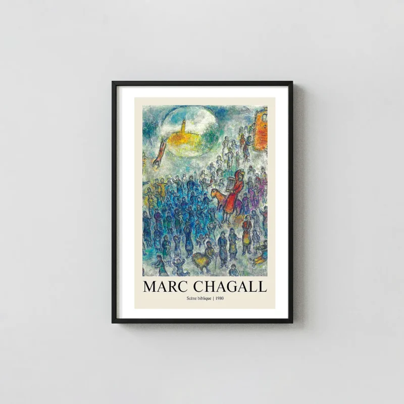 Marc Chagall Poster - Scène biblique 1980 Vintage Exhibition Wall Art