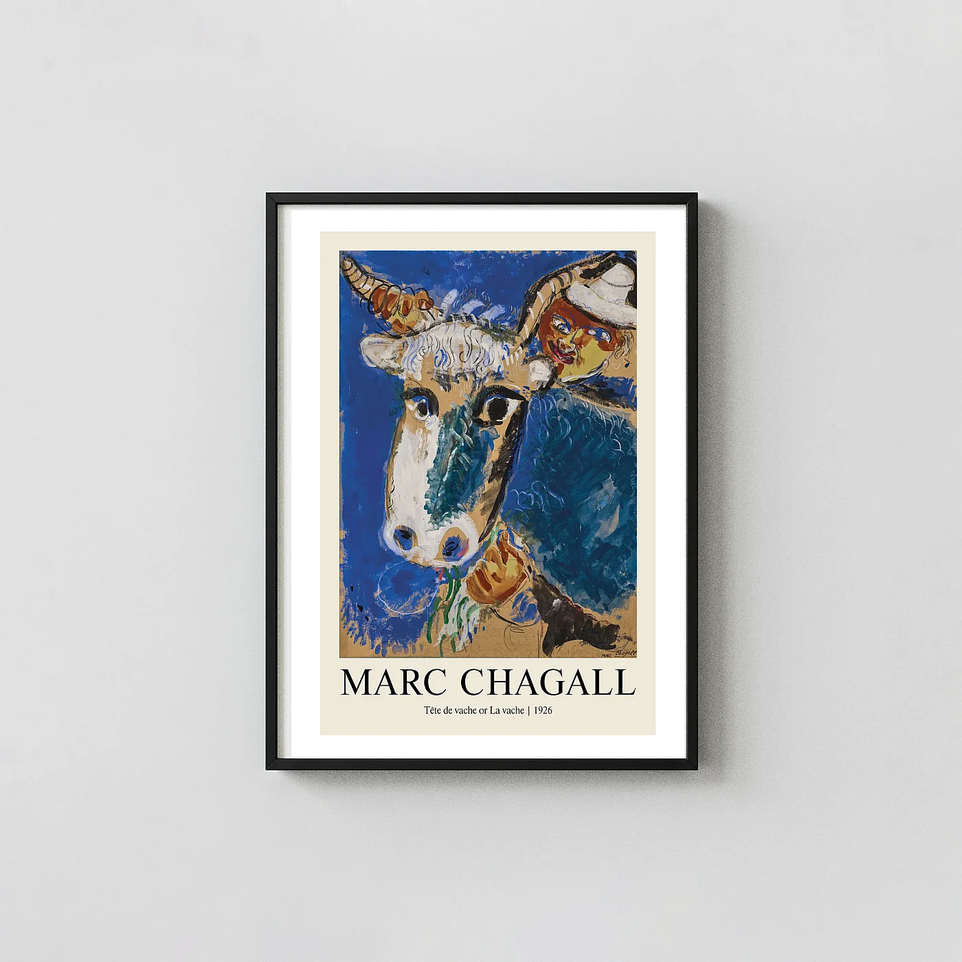 Classic Marc Chagall Cow art print - fine art poster print
