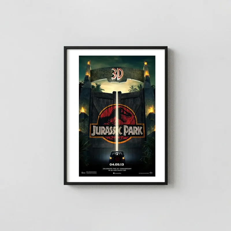 Jurassic Park Movie Poster – Anniversary Poster: Modern Wall Art Print