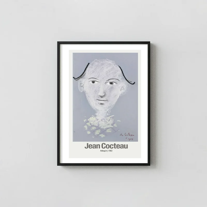 Authentic Jean Cocteau Arlequin Print - 1963 French Modern Art Poster