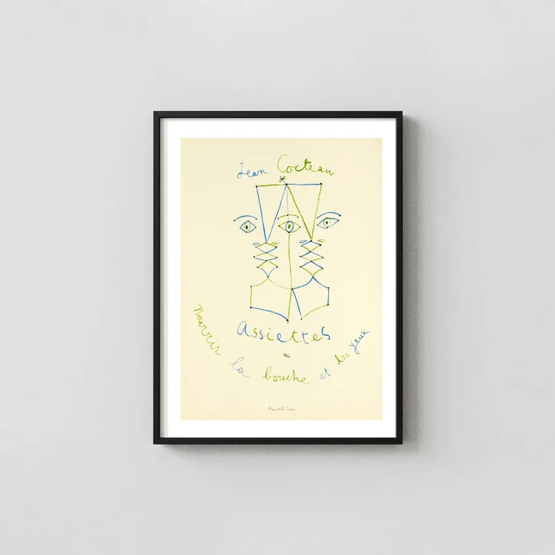 Authentic Jean Cocteau Exhibition Poster - Assiettes 1957 Wall Art