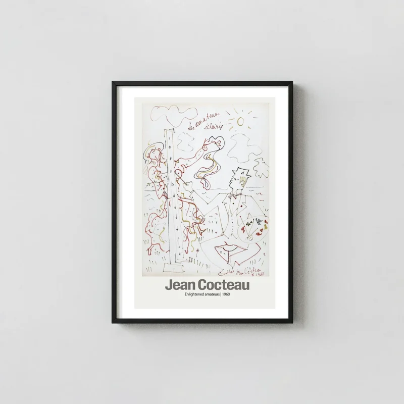 Authentic Jean Cocteau Print - 1960 Enlightened Amateurs French Art