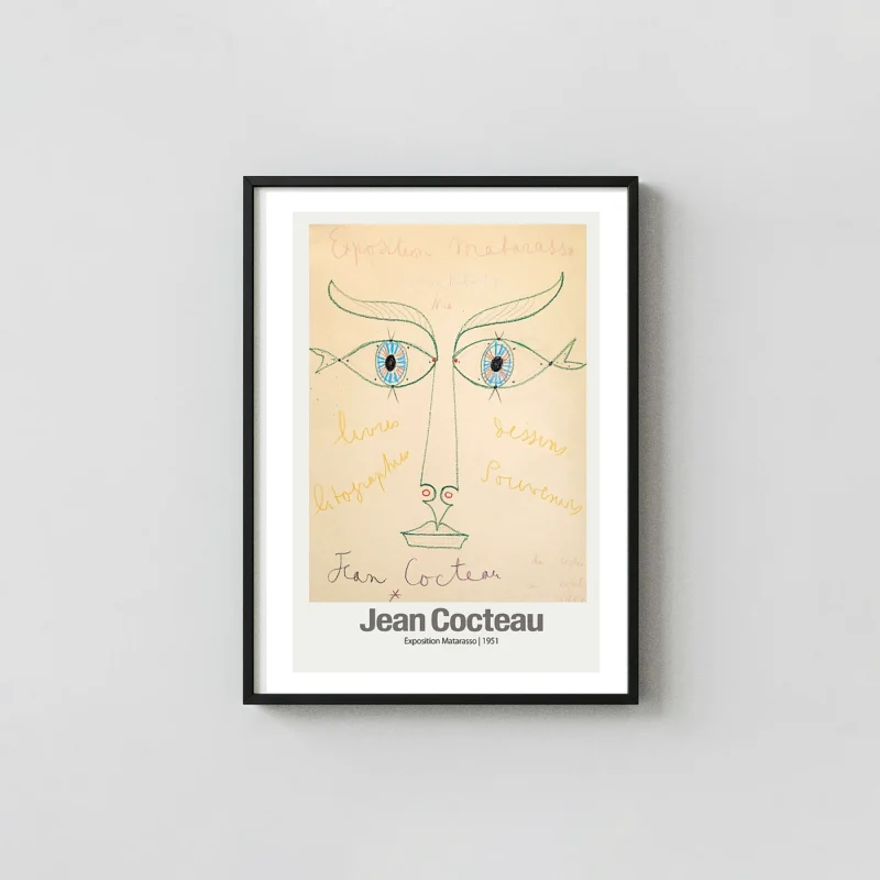 Exclusive Jean Cocteau Poster - 1951 Exposition Matarasso Nice Art Print