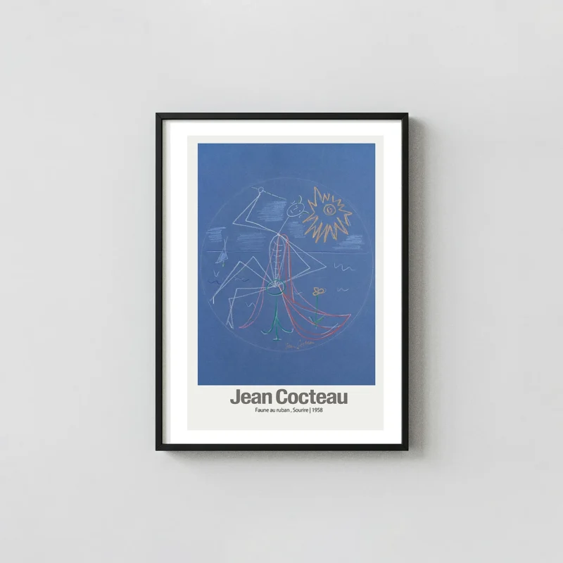 Classic Jean Cocteau poster - Faune au ruban Sourire 1958 Wall Art