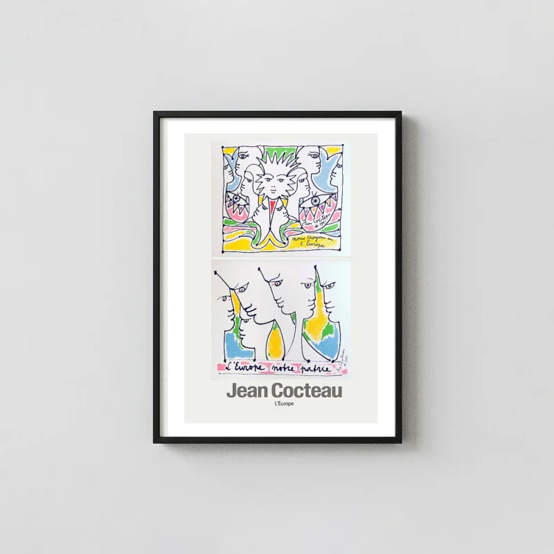 Exclusive Jean Cocteau Poster - L'Europe 1961 French Surrealist Print