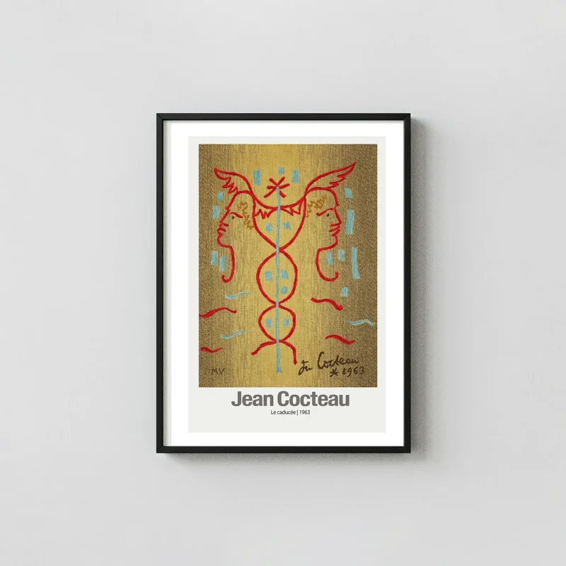Jean Cocteau Wall Art - Exclusive: 1963 Le Caducée French Modern Print