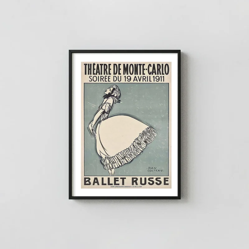 Authentic Ballet Russe Poster - 1911 Monte Carlo Jean Cocteau Print