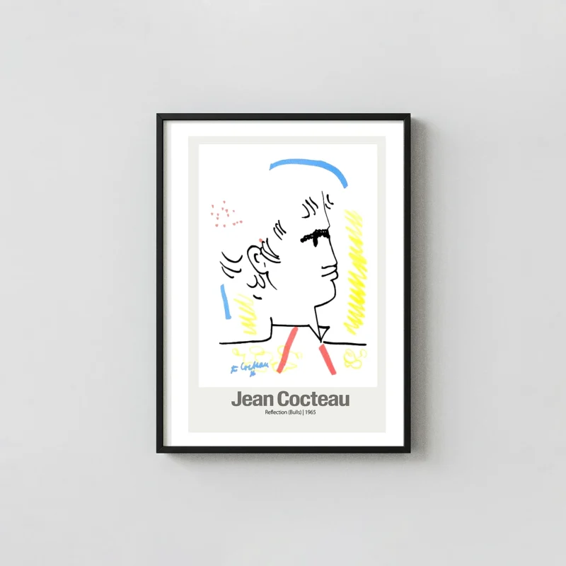 Classic Jean Cocteau Reflection print - 1965 Bulls Abstract Jean Cocteau Art Prints xe2x80x93 Portrait Frame Wall Art Mockup | MerchFuse