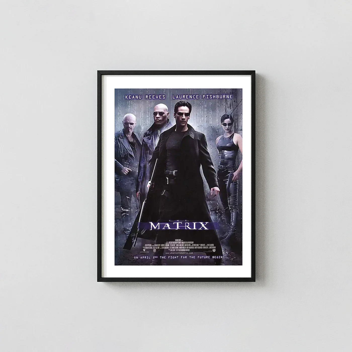 The Matrix Movie Poster – 1999 Original Theatrical Poster (Version 1): Vintage Sci-Fi Wall Movie Posters xe2x80x93 Portrait Frame Wall Art Mockup | MerchFuse