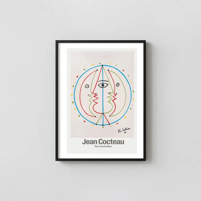 Exclusive Jean Cocteau Poster - The Sun and the Moon Surrealist Wall Art