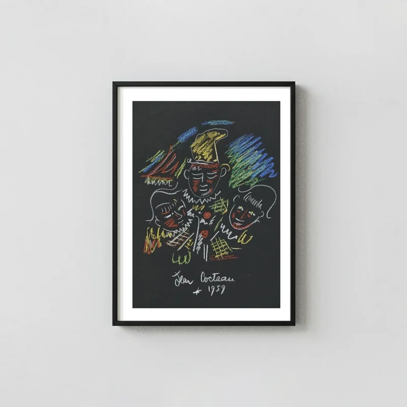 Authentic Jean Cocteau Harlequin Print - 1959 French Surrealism Wall Art