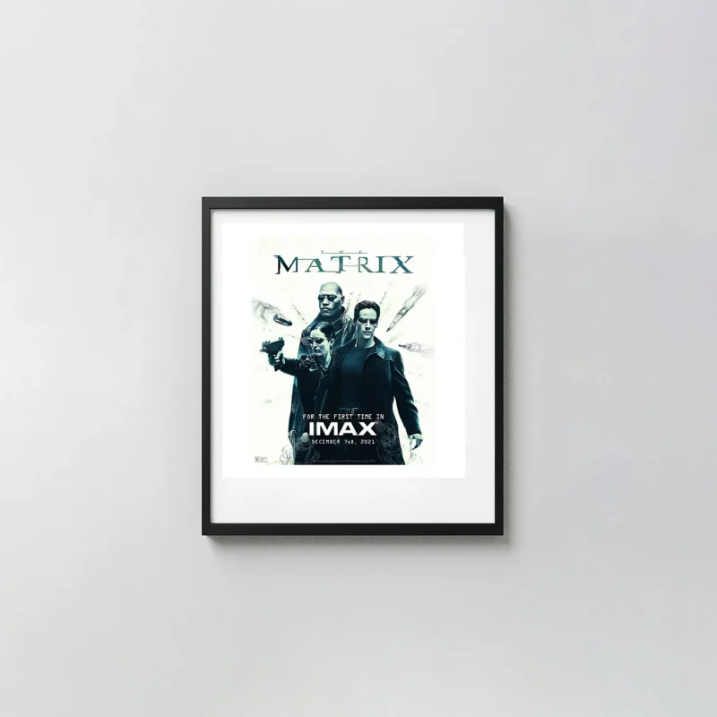 The Matrix Movie Poster – Official Poster: Modern Sci-Fi Wall Minimalist Movie Poster xe2x80x93 Square Frame Wall Art Mockup | MerchFuse