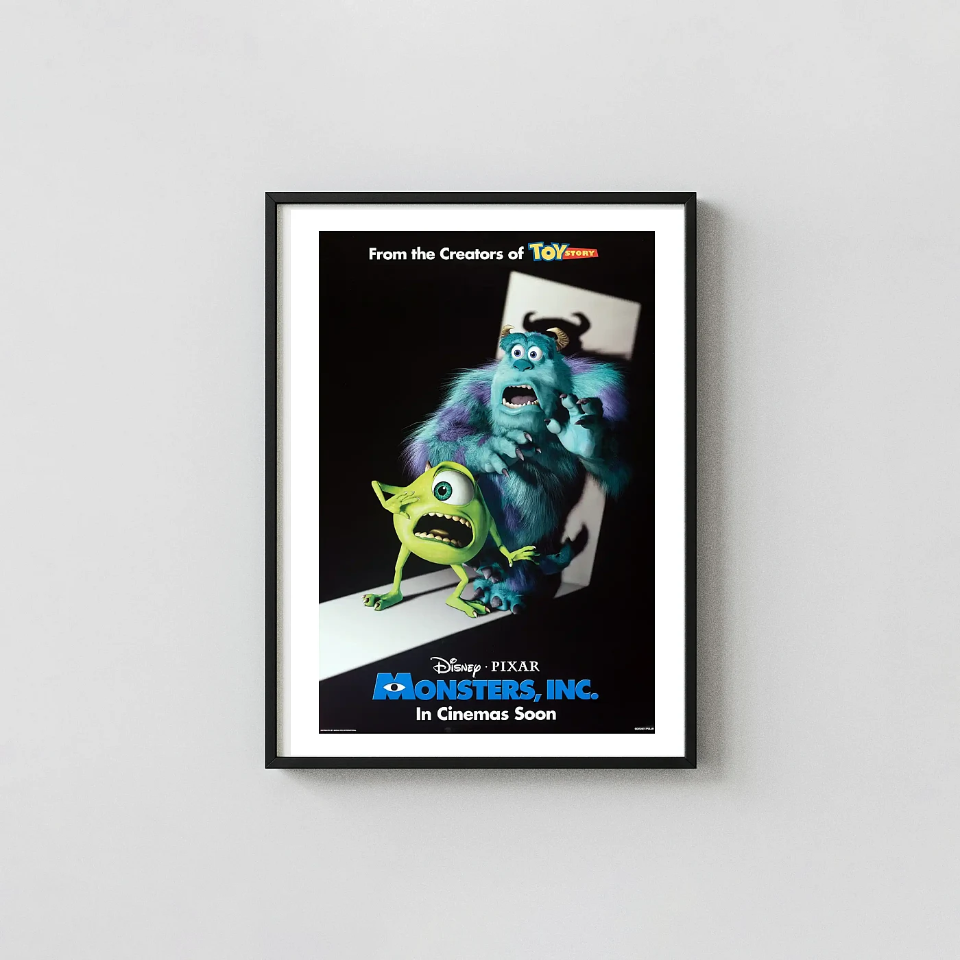 Monsters Inc. Movie Poster – 2001 Classic Poster: Vintage Wall Animation and Anime Posters xe2x80x93 Portrait Frame Wall Art Mockup | MerchFuse