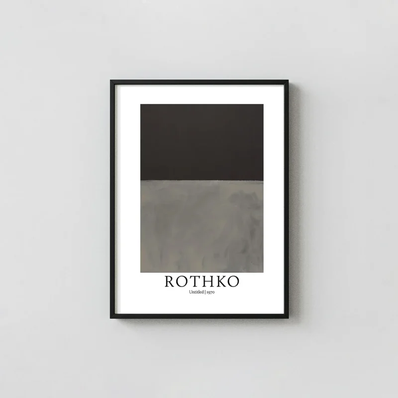 Authentic Rothko abstract print - Untitled 1970 Black and Grey Wall Art