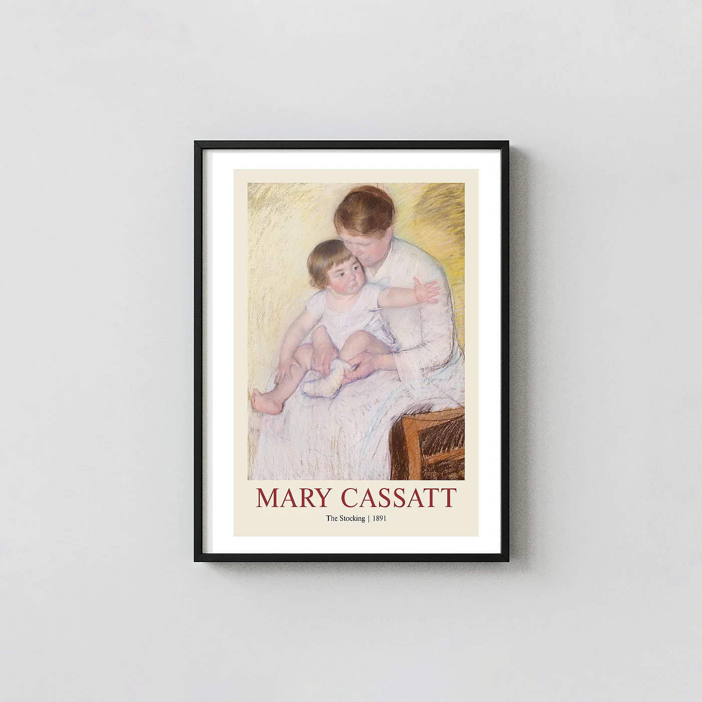 Classic Mary Cassatt art print The Stocking 1891 Impressionist - fine art poster print