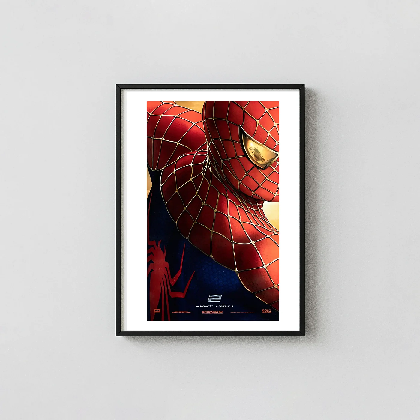 Spider-Man 2 Movie Poster – Collector Poster: Modern Superhero Wall Art Print Spider-Man 2 Movie Poster – Collector Poster: Modern Superhero Wall Action &Amp; Adventure Movie Posters Xe2X80X93 Portrait Frame Wall Art Mockup | Merchfuse