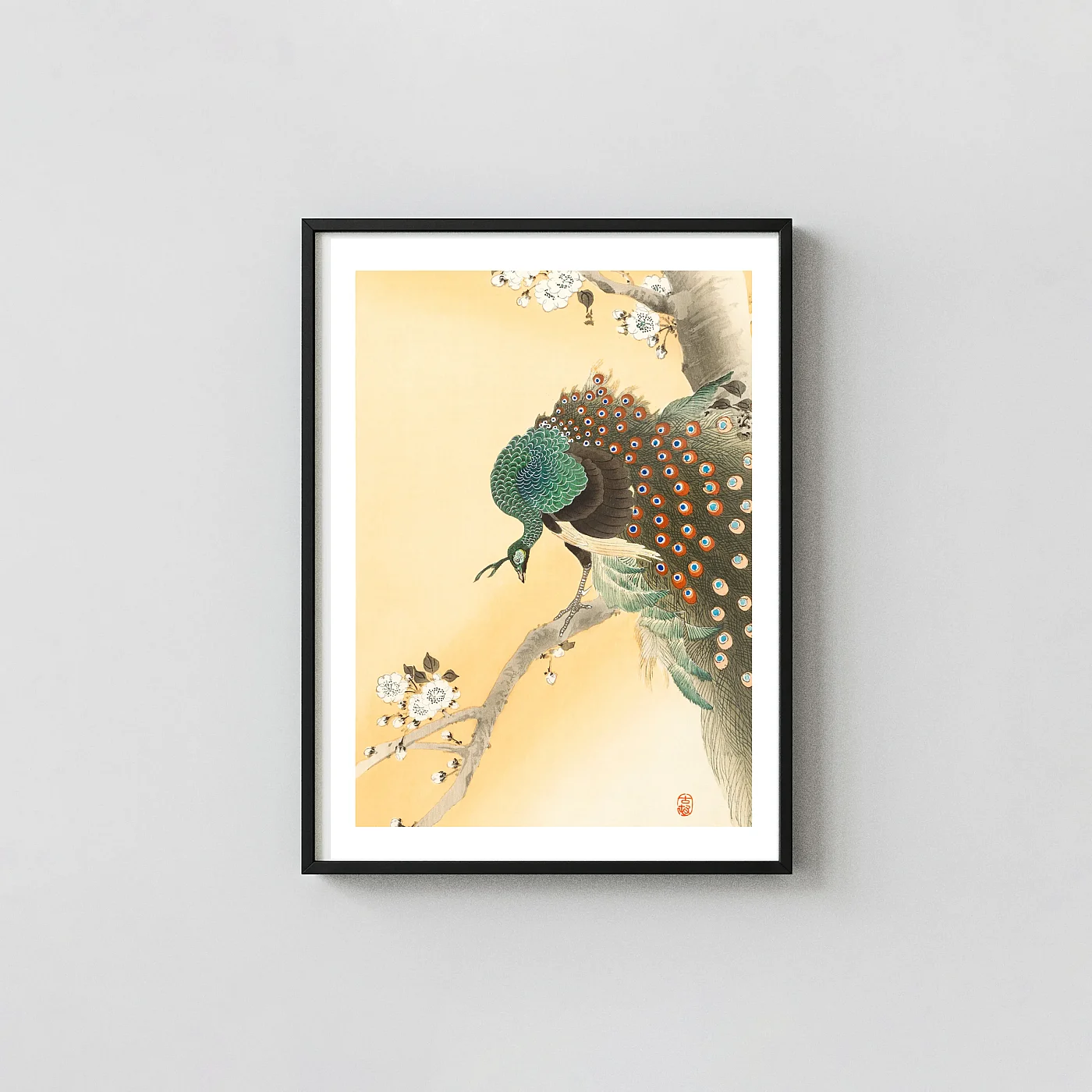 Authentic Japanese Peacock art print - fine art poster print
